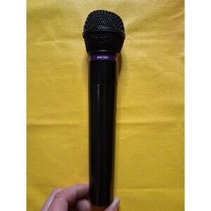 black Audio-Technica ATW-T202 handheld wireless microphone transmitter